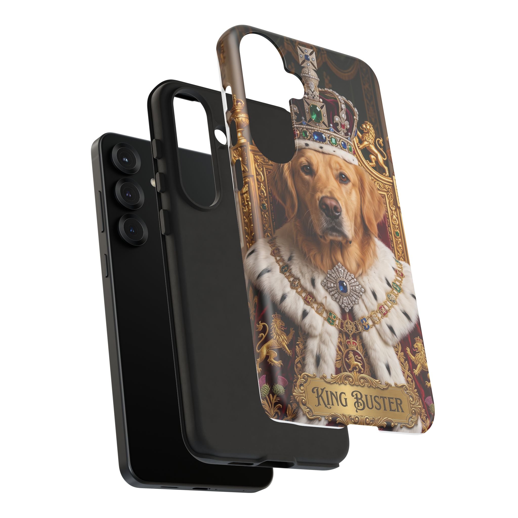 Custom Dog Portrait Phone Case | "King Buster" Regal Golden Retriever Protective Case