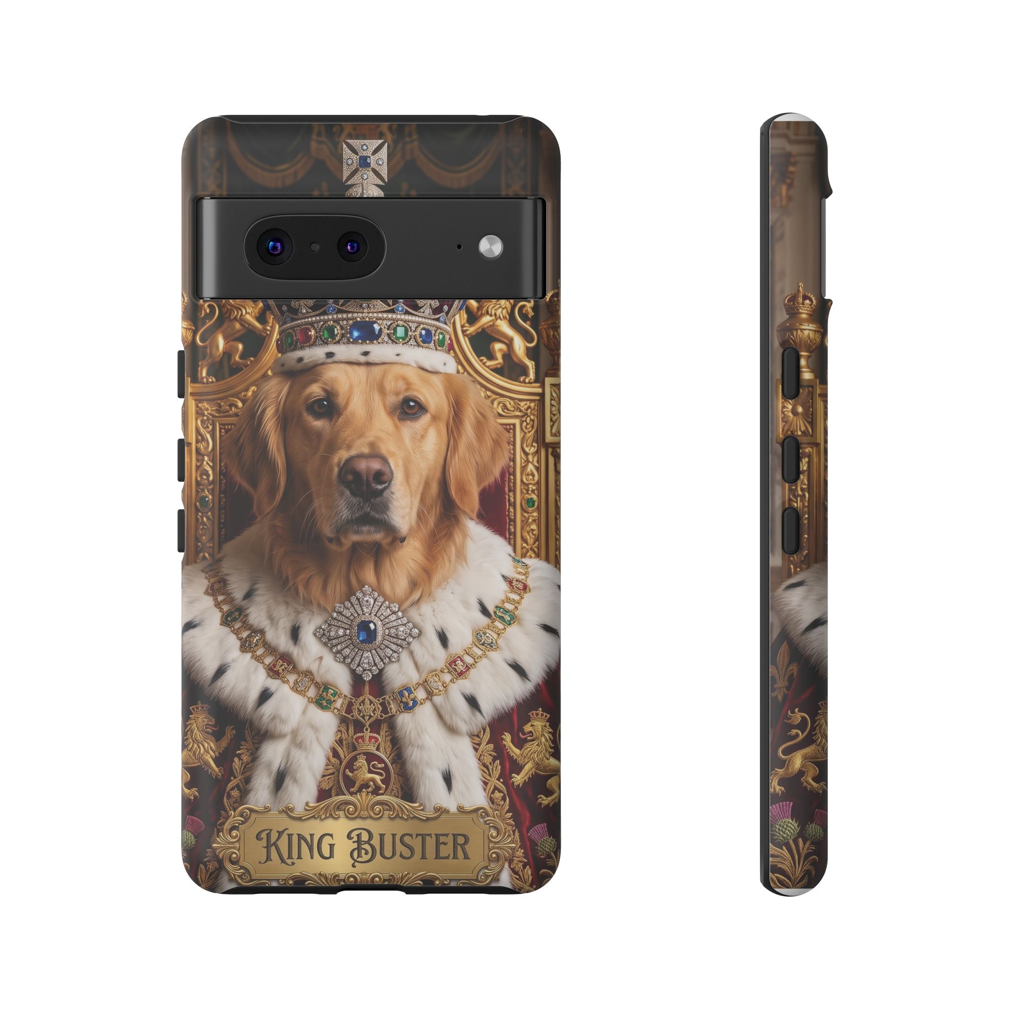 Custom Dog Portrait Phone Case | "King Buster" Regal Golden Retriever Protective Case