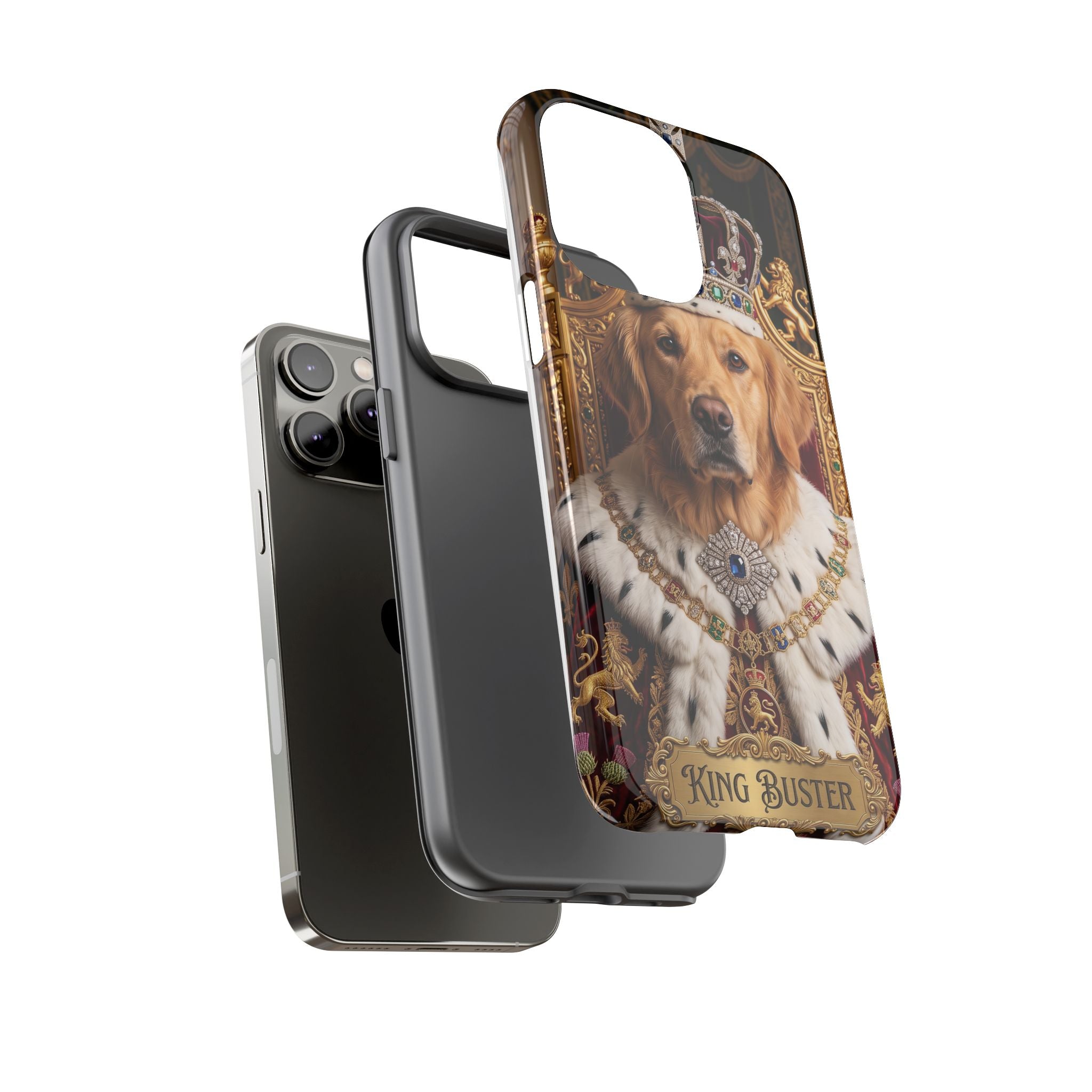 Custom Dog Portrait Phone Case | "King Buster" Regal Golden Retriever Protective Case