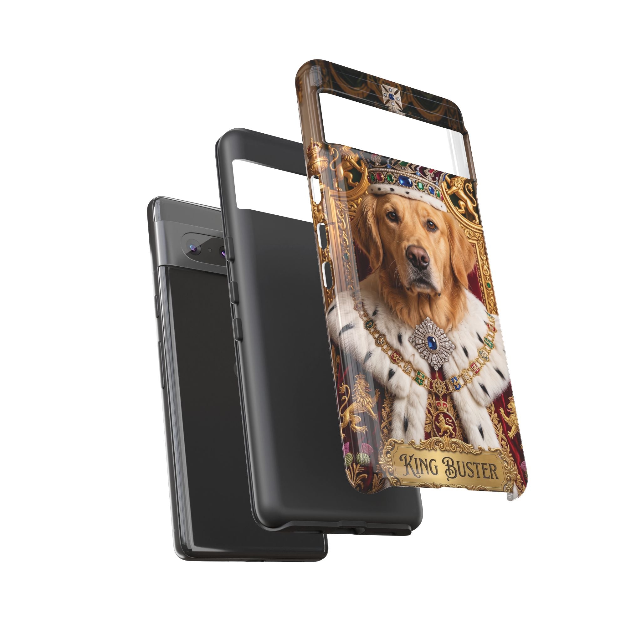 Custom Dog Portrait Phone Case | "King Buster" Regal Golden Retriever Protective Case