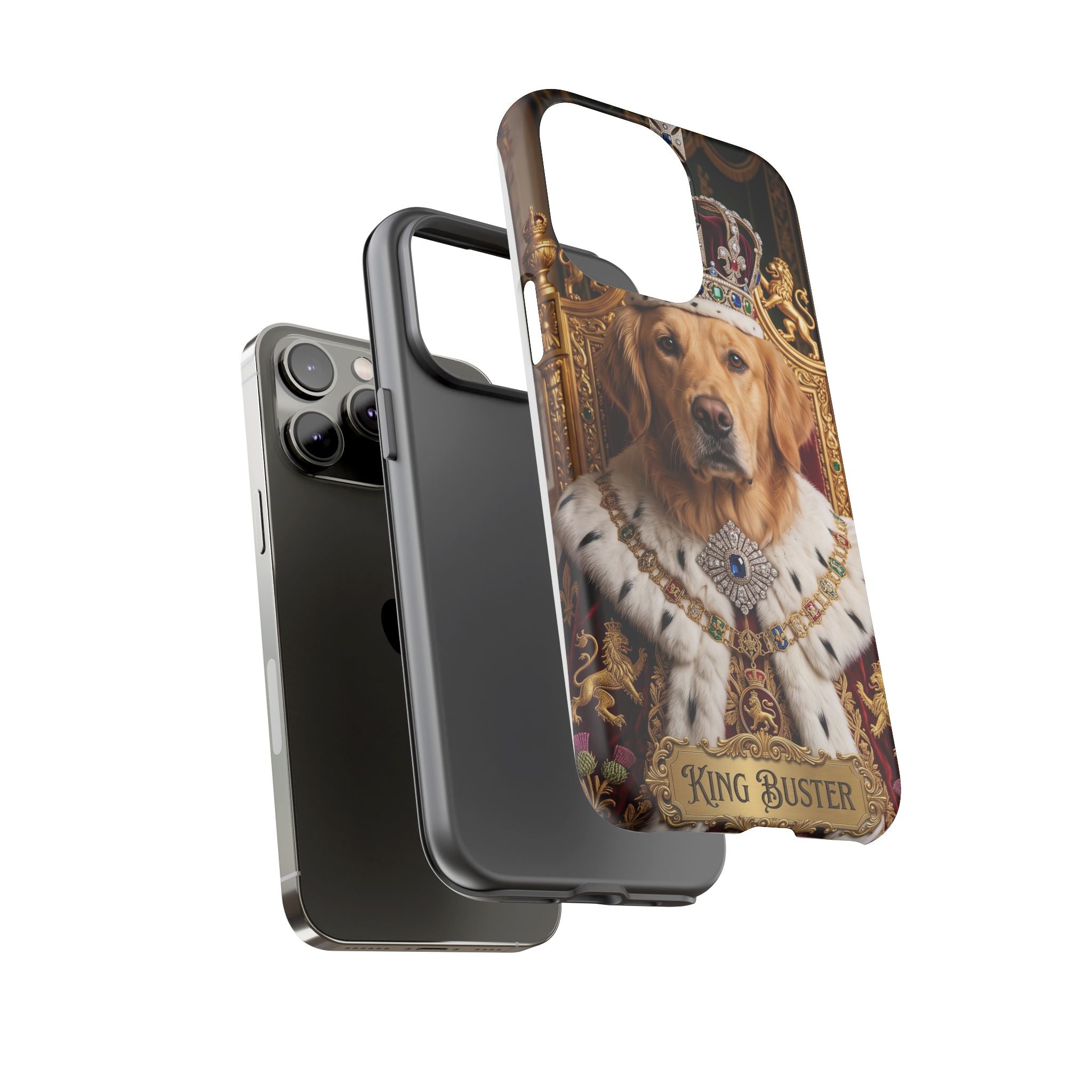 Custom Dog Portrait Phone Case | "King Buster" Regal Golden Retriever Protective Case