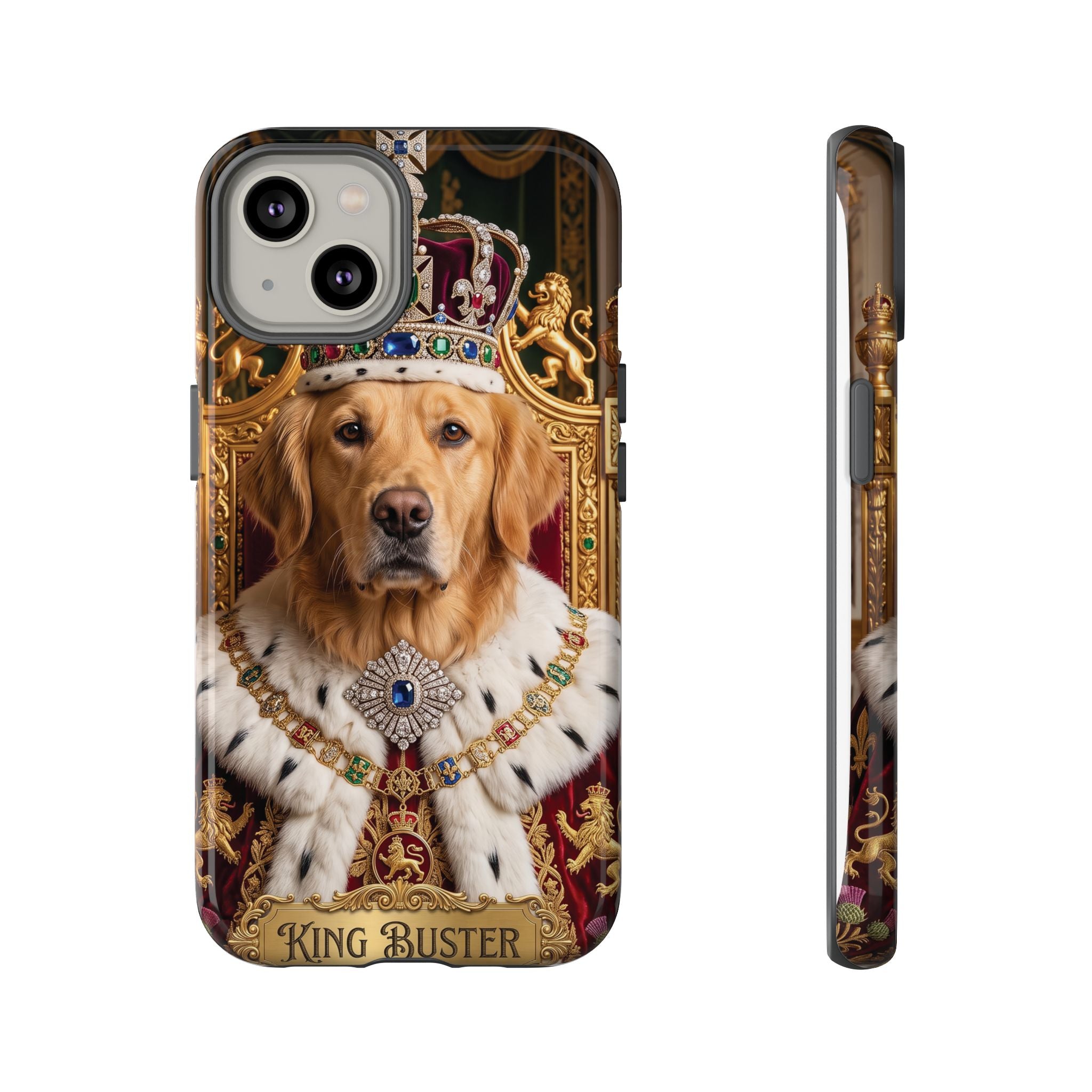 Custom Dog Portrait Phone Case | "King Buster" Regal Golden Retriever Protective Case