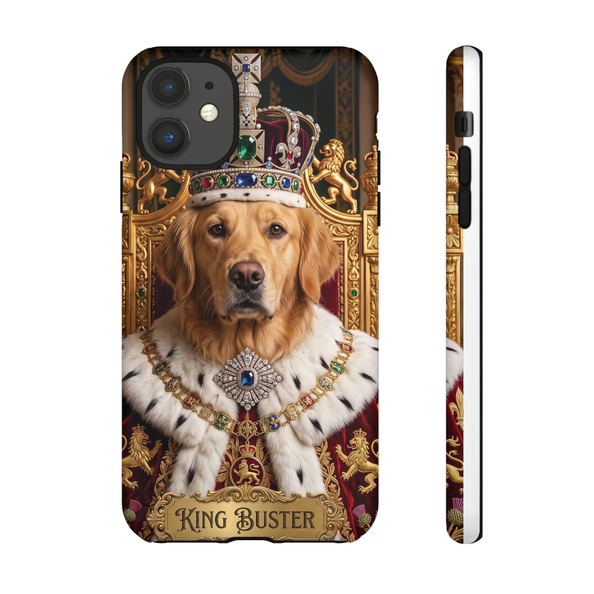 Custom Dog Portrait Phone Case | "King Buster" Regal Golden Retriever Protective Case