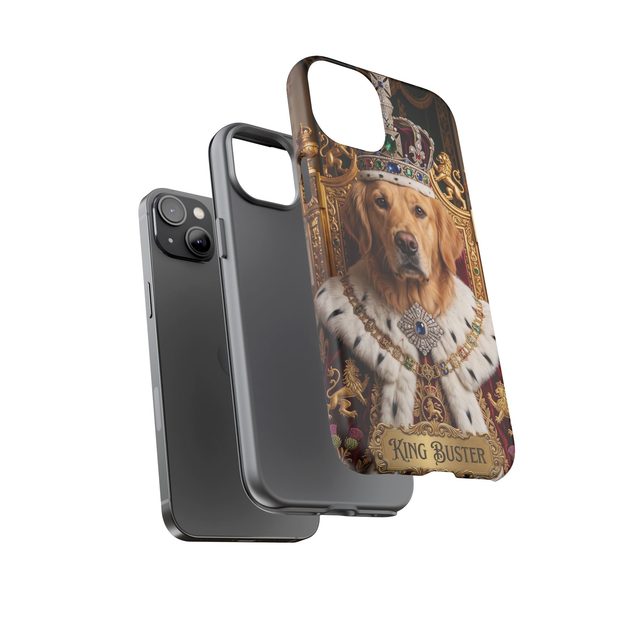 Custom Dog Portrait Phone Case | "King Buster" Regal Golden Retriever Protective Case