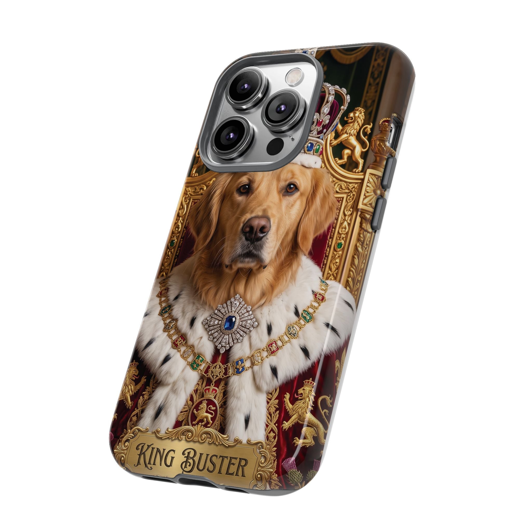 Custom Dog Portrait Phone Case | "King Buster" Regal Golden Retriever Protective Case