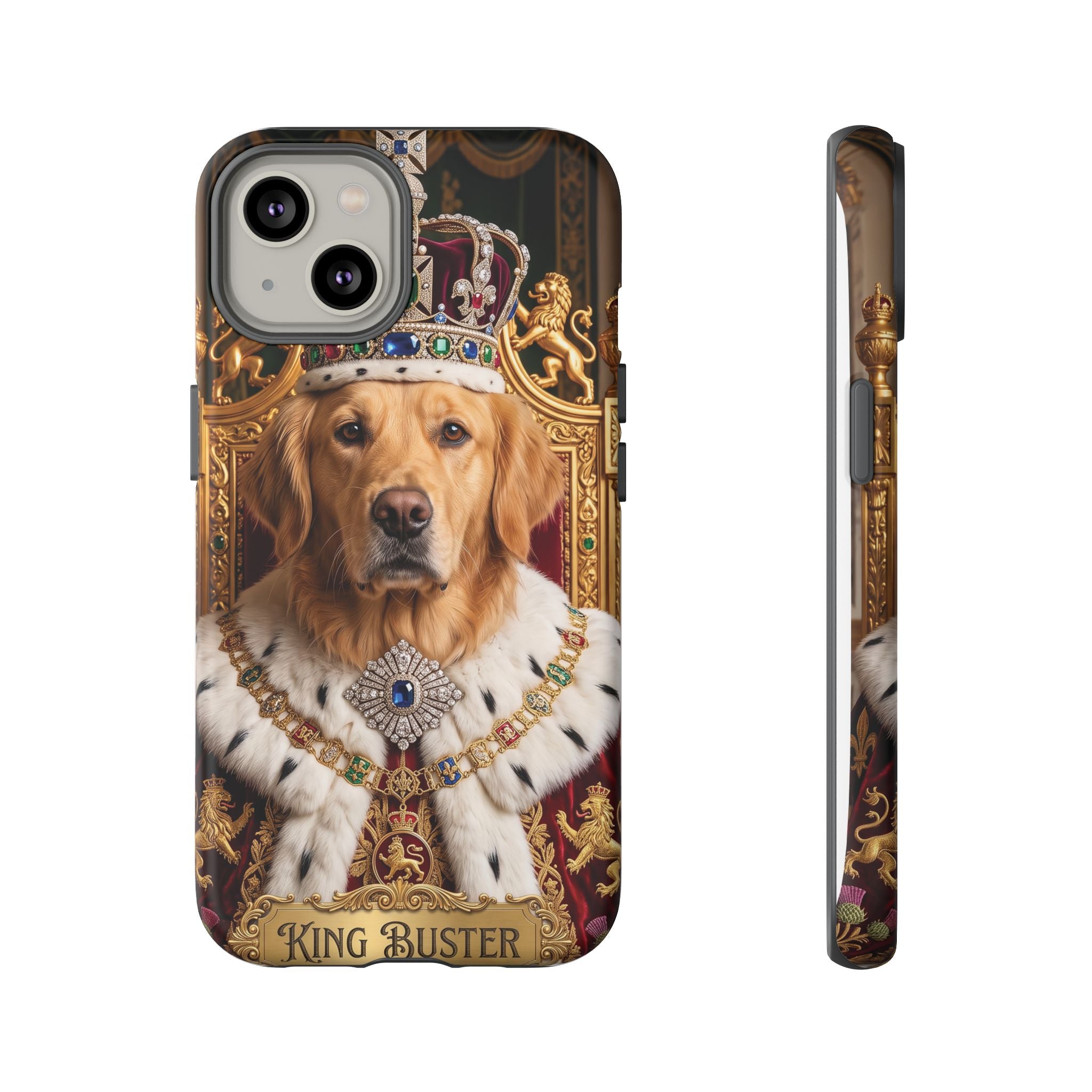 Custom Dog Portrait Phone Case | "King Buster" Regal Golden Retriever Protective Case